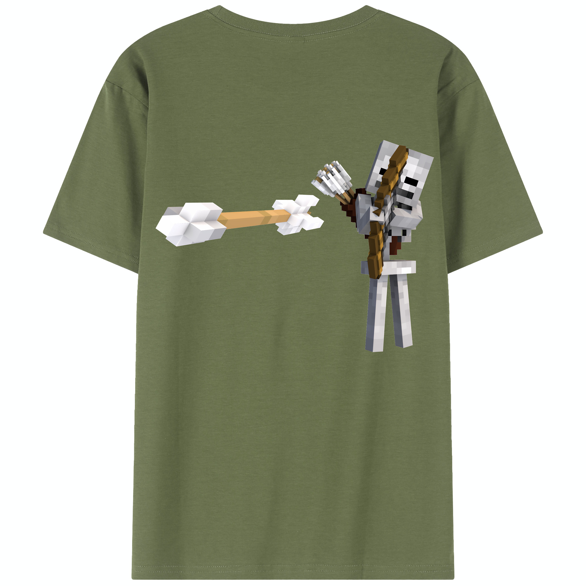 （画像用） マインクラフト ブロックの世界 Minecraft MC Block world 綿100％半袖Tシャツ（背面プリント）